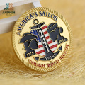 Jiabo Custom Made Metal Aleación 3D Navy Chief Challenge Coin